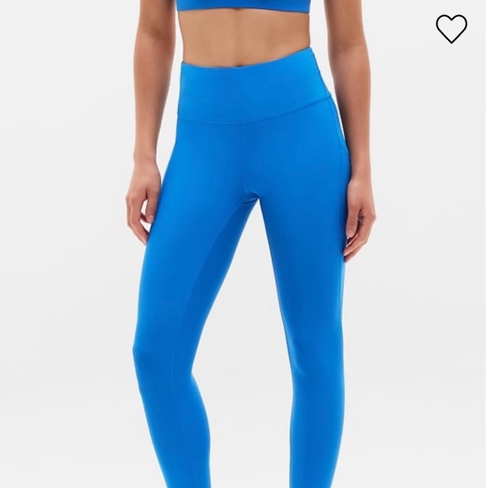 Athleta Internal Stash 7/8 Leggings, size large in the color Breaker (blue)